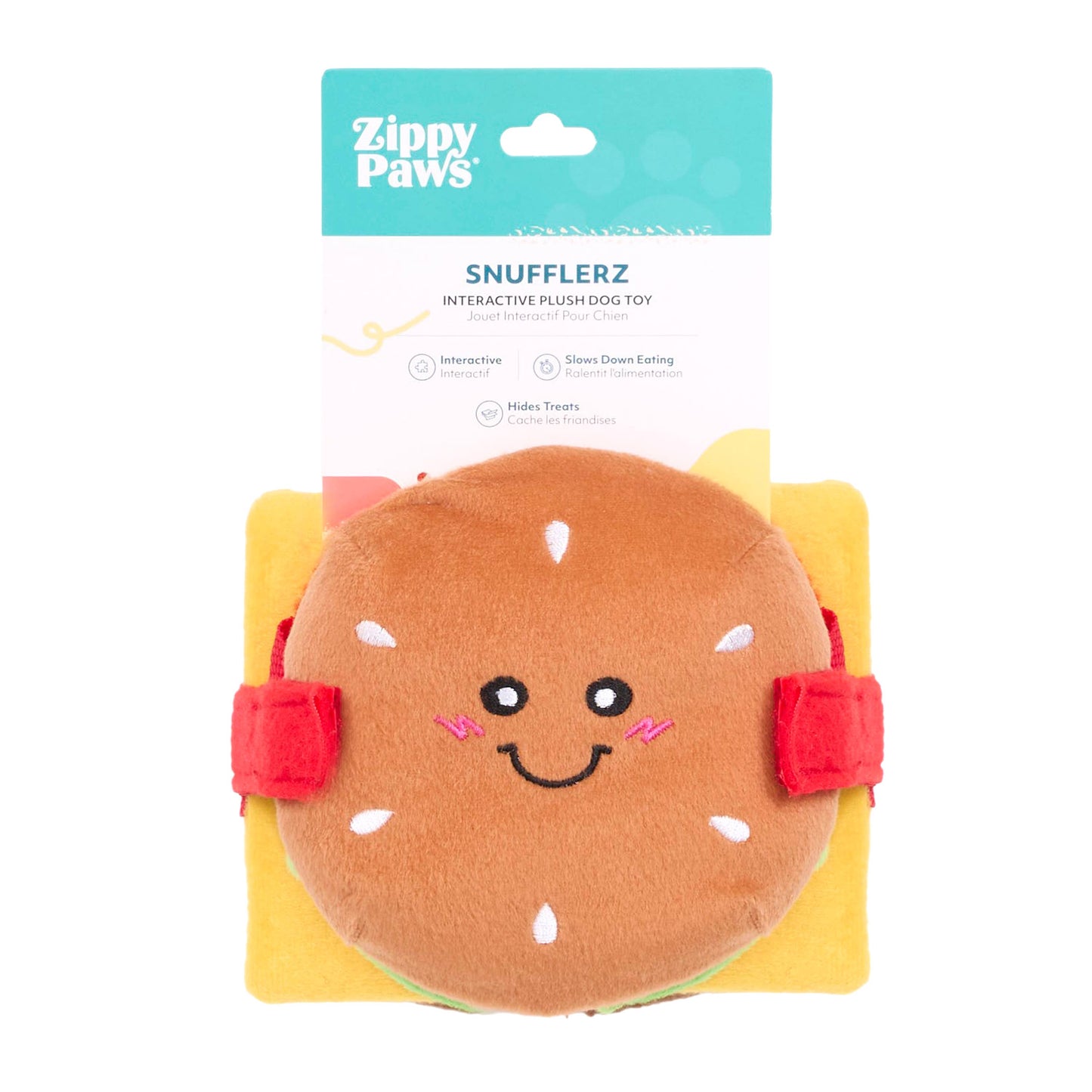 ZippyPaws - Cheeseburger - Snufflerz Stacks - Interactive Dog Toy