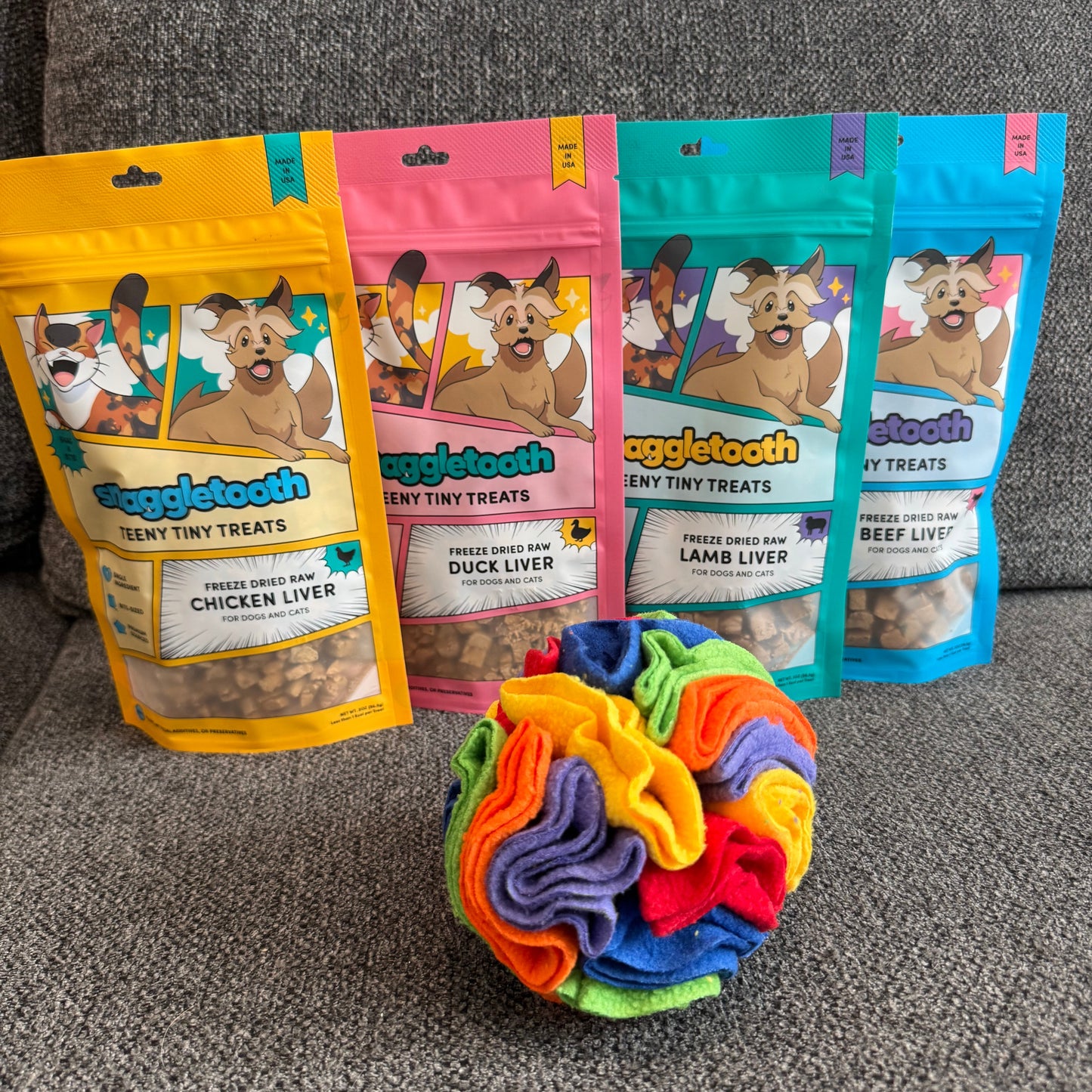 Rainbow Snuffle Ball Toy